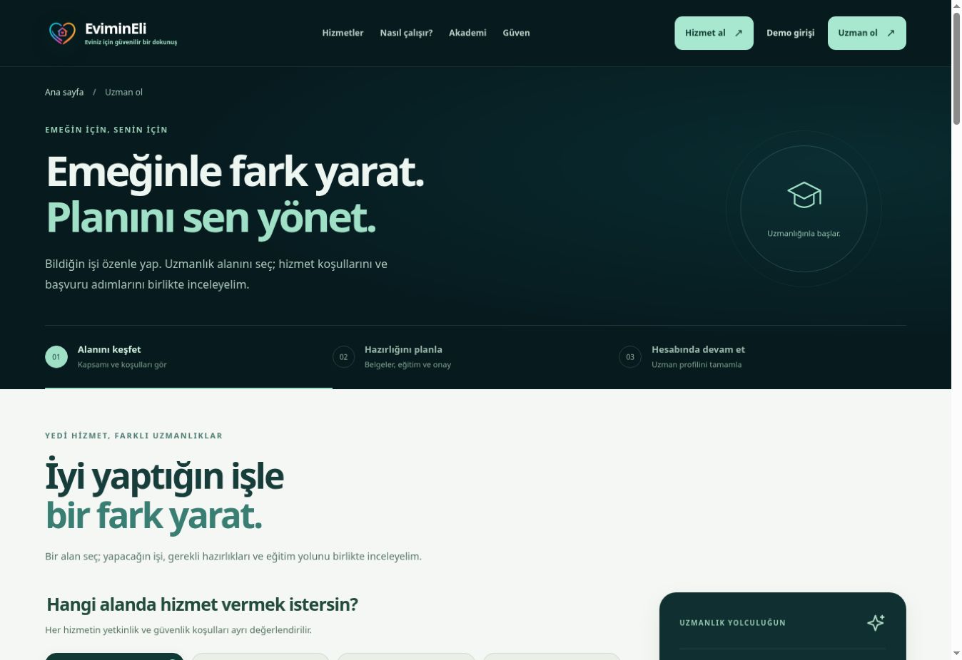Become a professional: current Turkish web screen