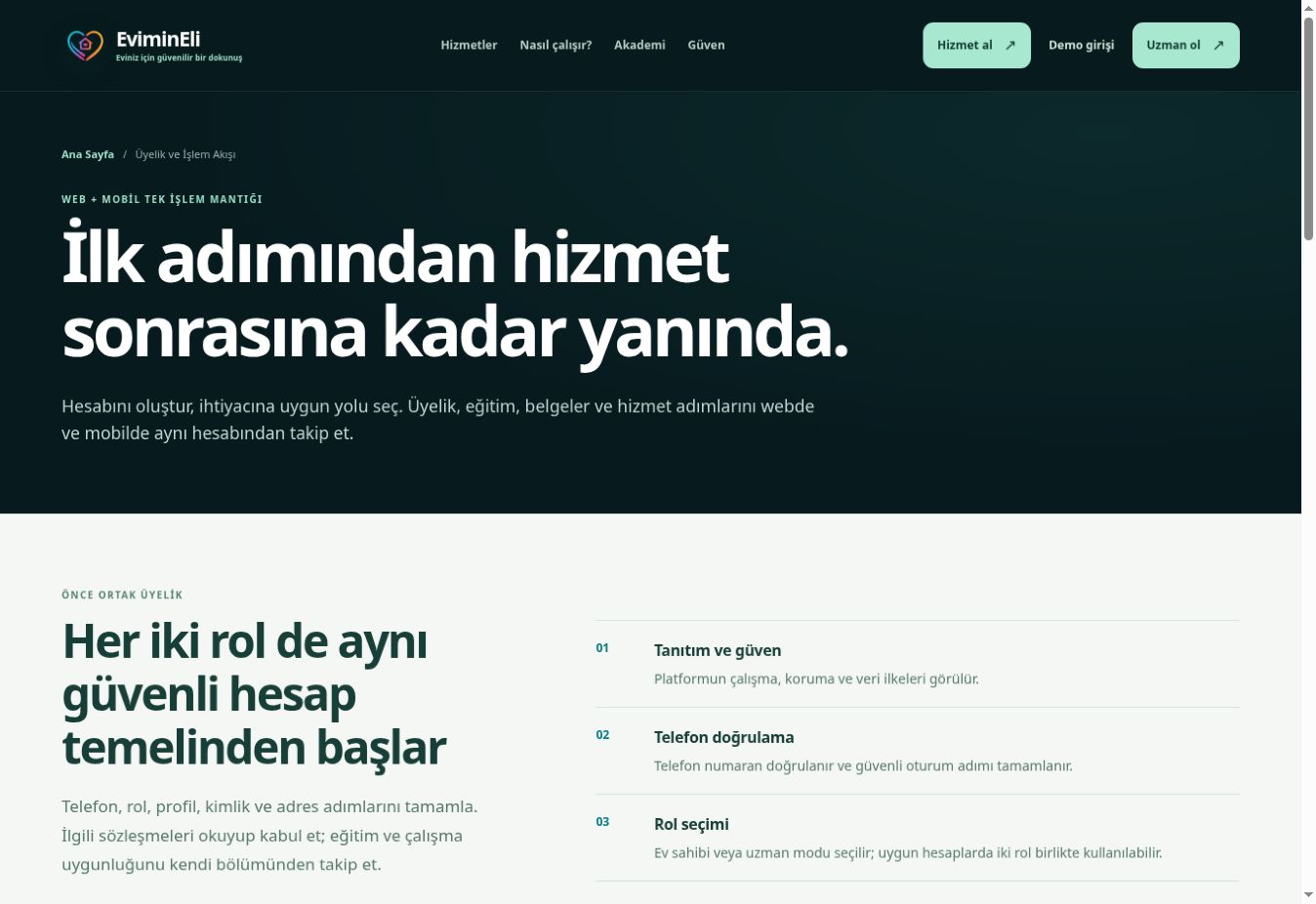 Membership and preparation: current Turkish web screen